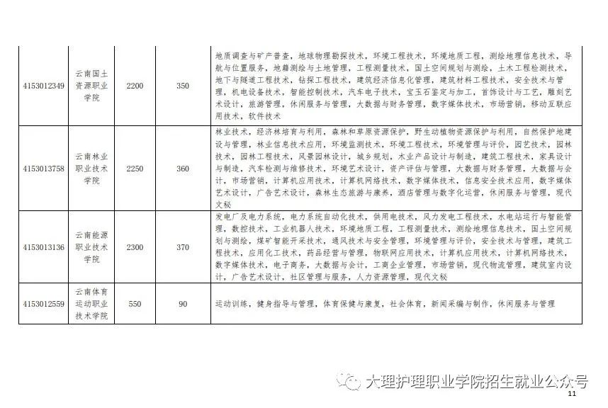 2022届大理护理职业学院高职院校单独招生考试通知(11) 2022届大理护理职业学院高职院校单独招生考试通知(11)